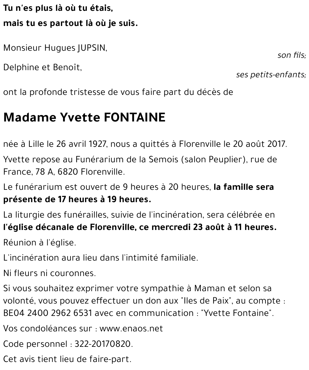 Yvette FONTAINE