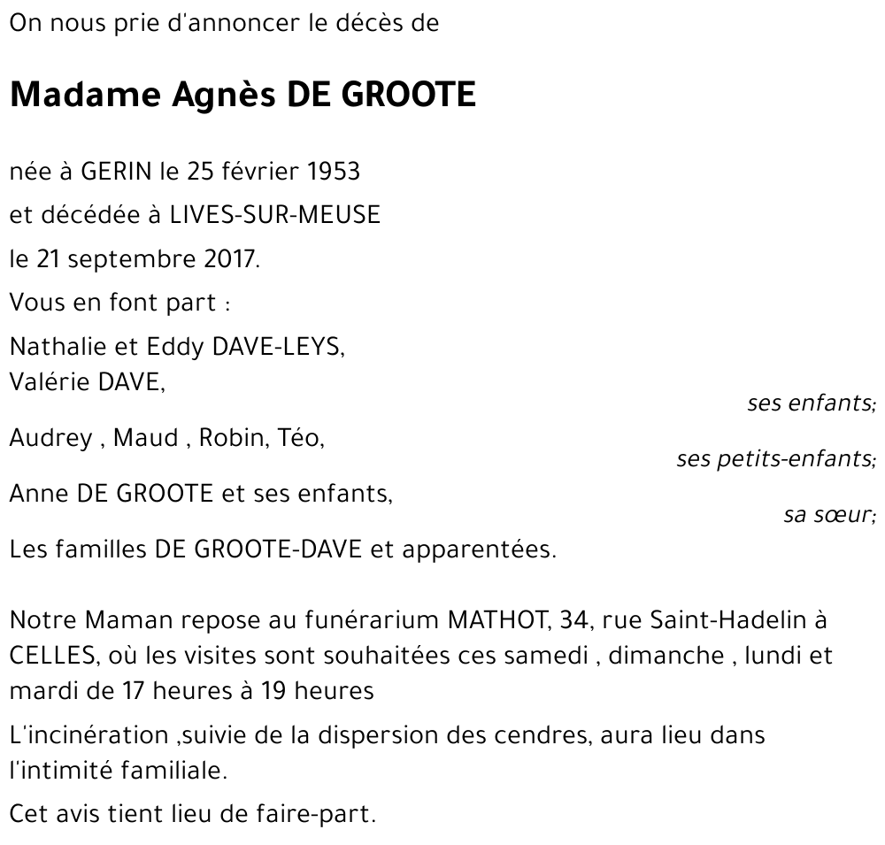 Agnés DE GROOTE