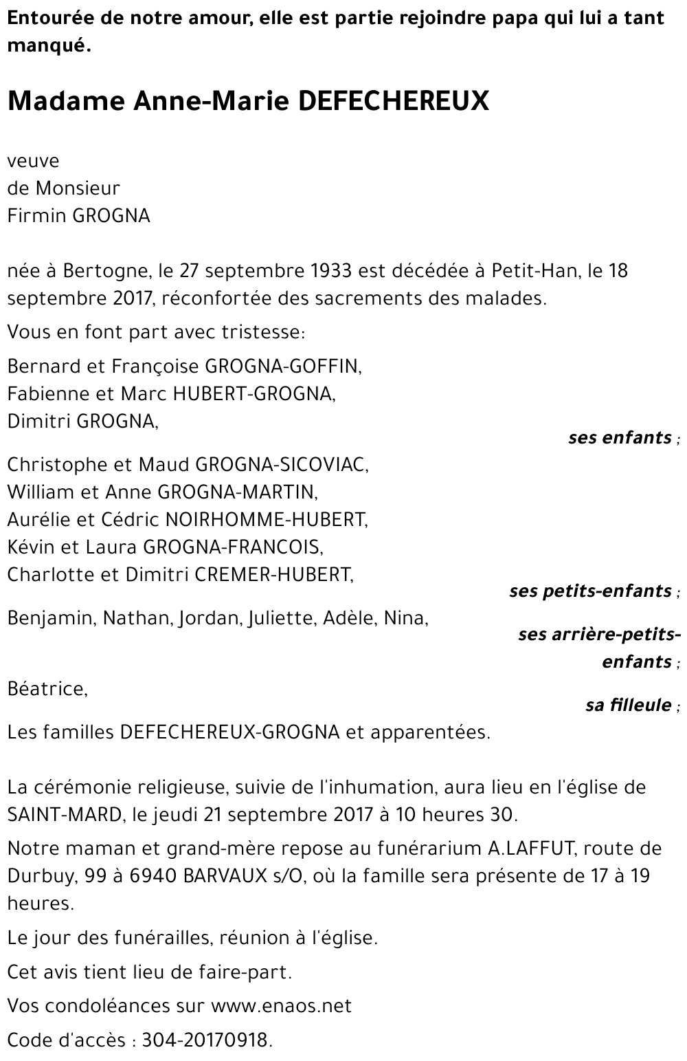 Anne-Marie DEFECHEREUX