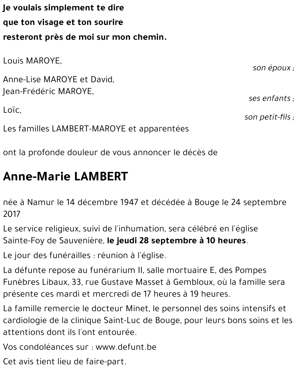 Anne-Marie LAMBERT