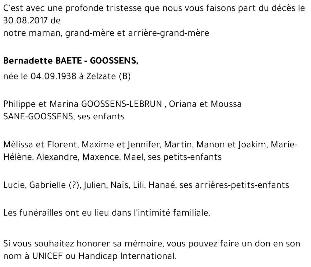 Bernadette BAETE GOOSSENS