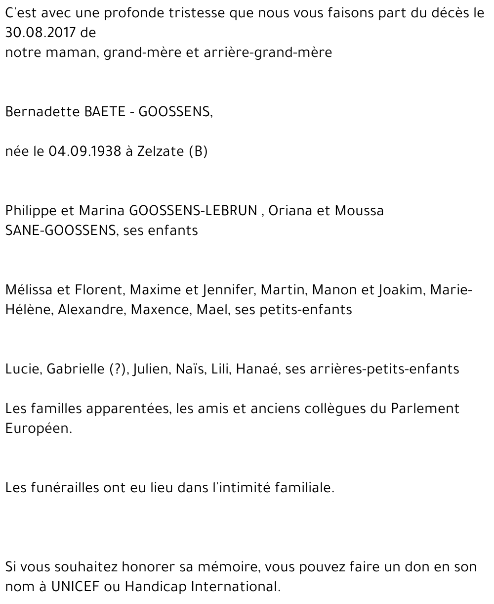 Bernadette BAETE GOOSSENS