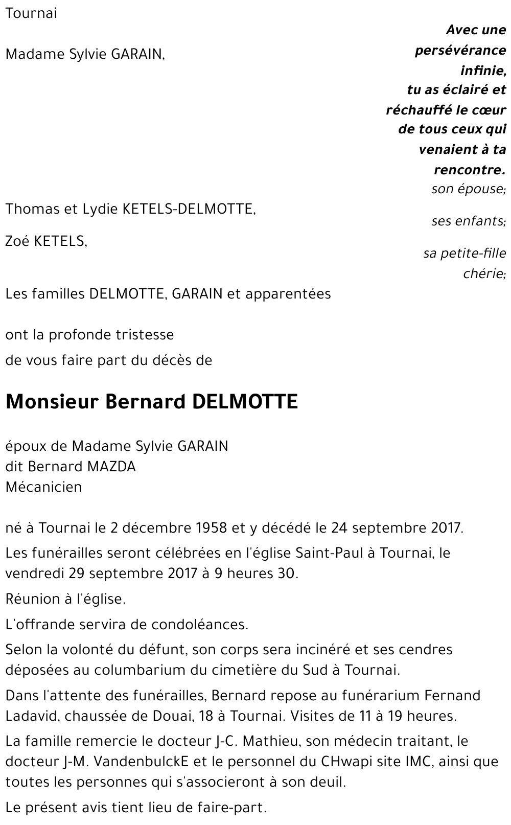 Bernard DELMOTTE