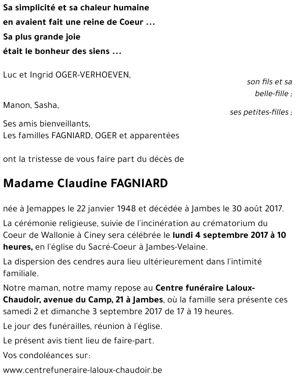 Claudine FAGNIARD