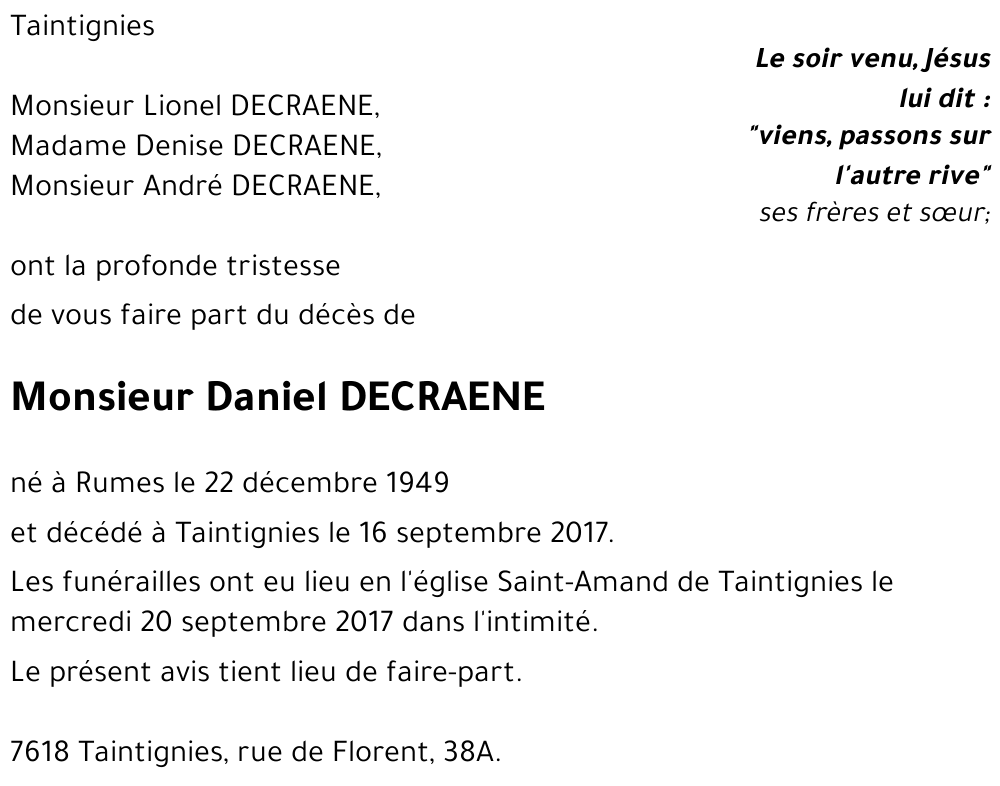 Daniel DECRAENE