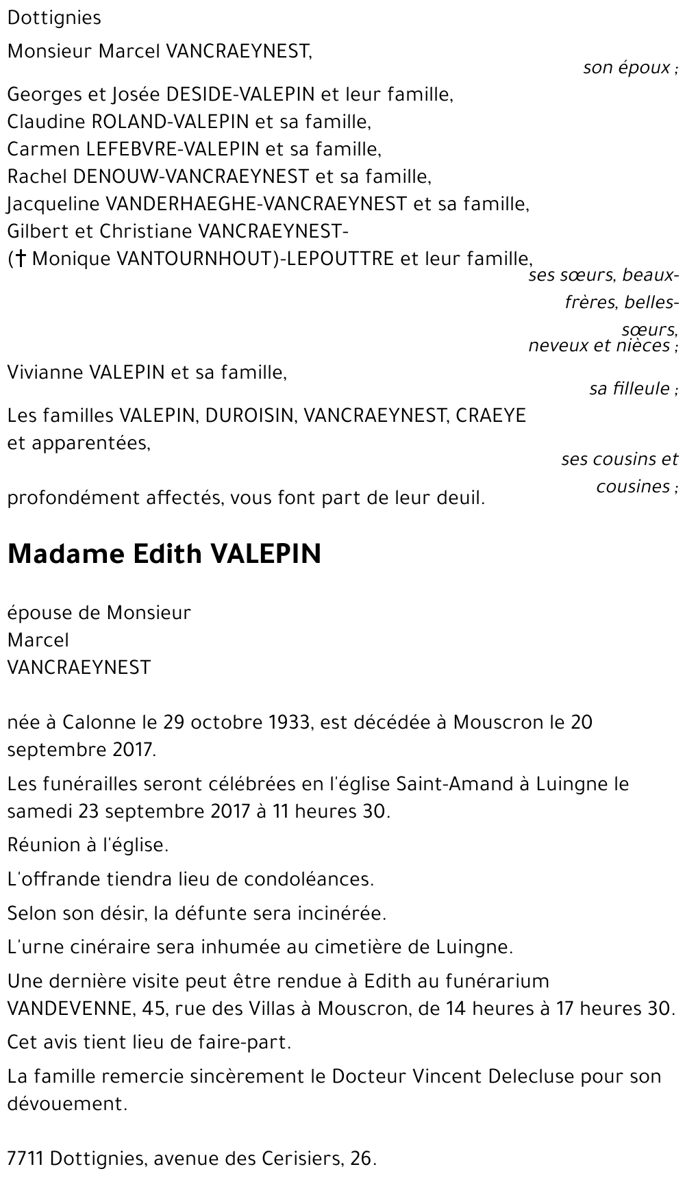 Edith VALEPIN