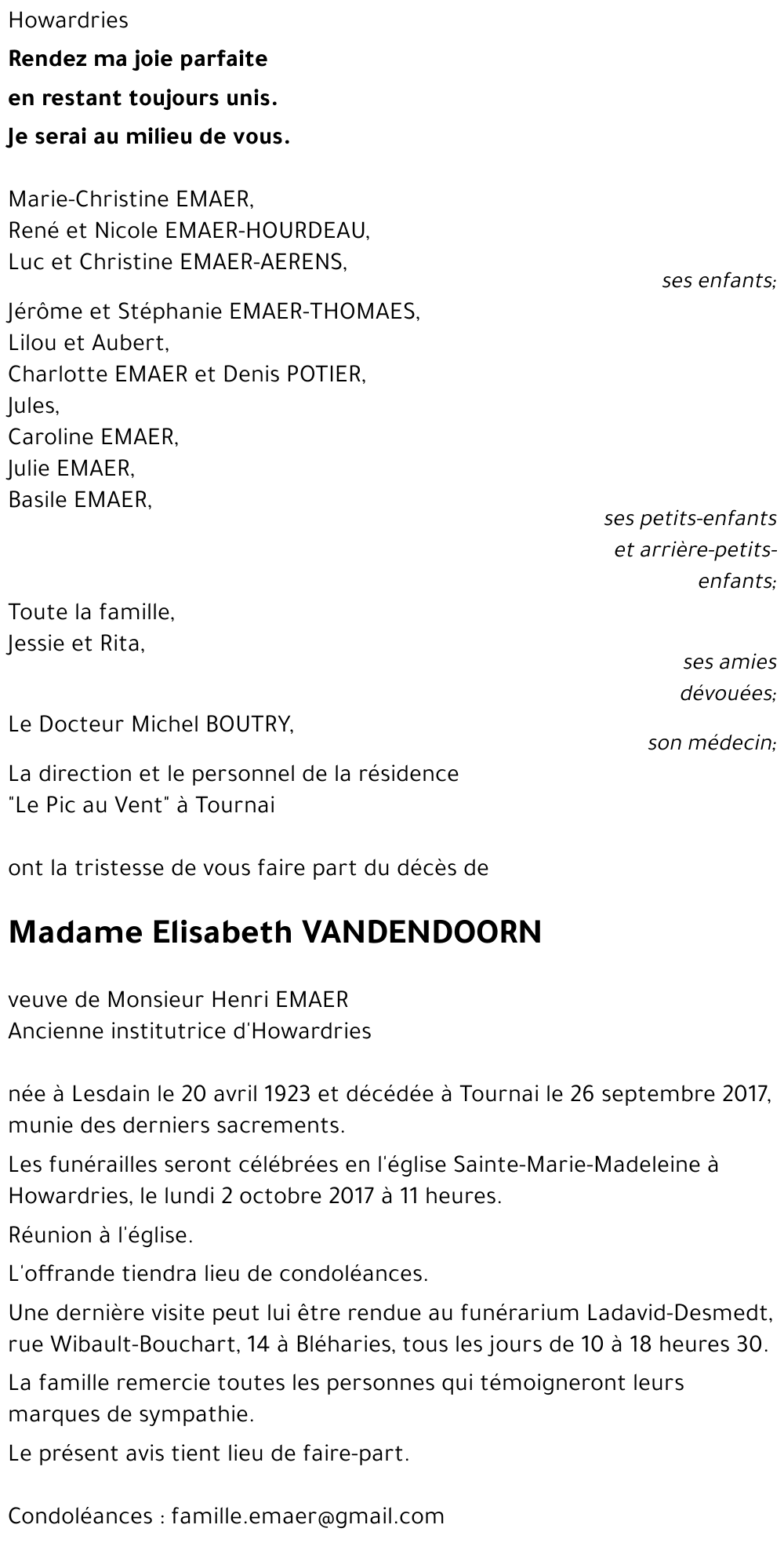 Elisabeth VANDENDOORN