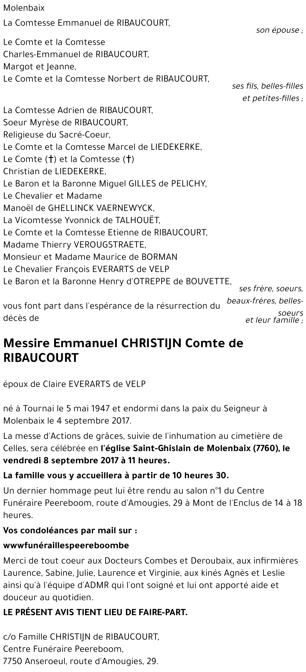 Emmanuël CHRISTIJN de RIBAUCOURT