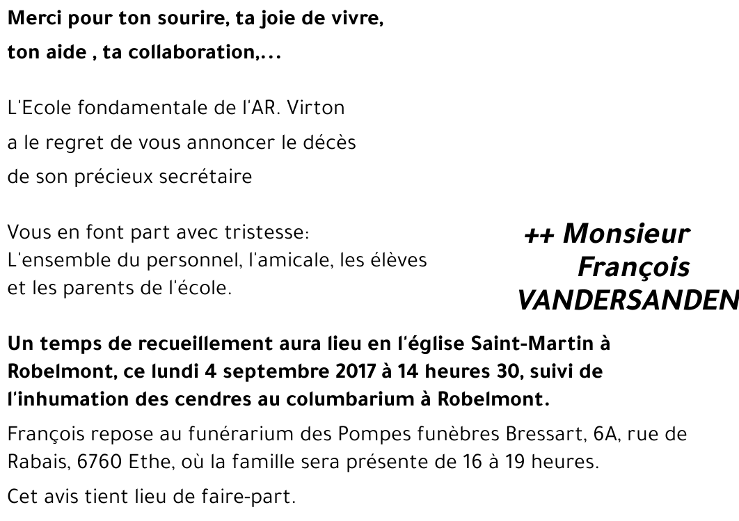 François VANDERSANDEN 