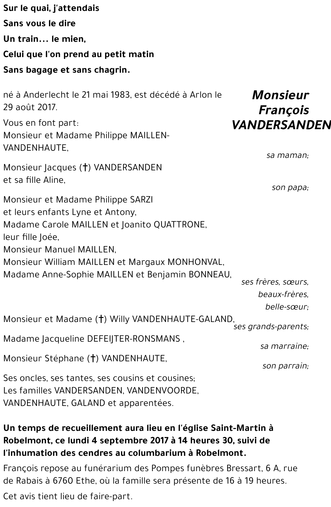 François VANDERSANDEN 