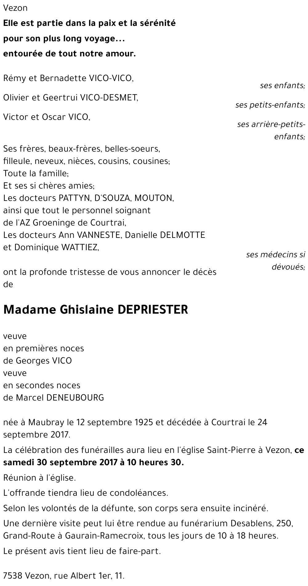 Ghislaine DEPRIESTER
