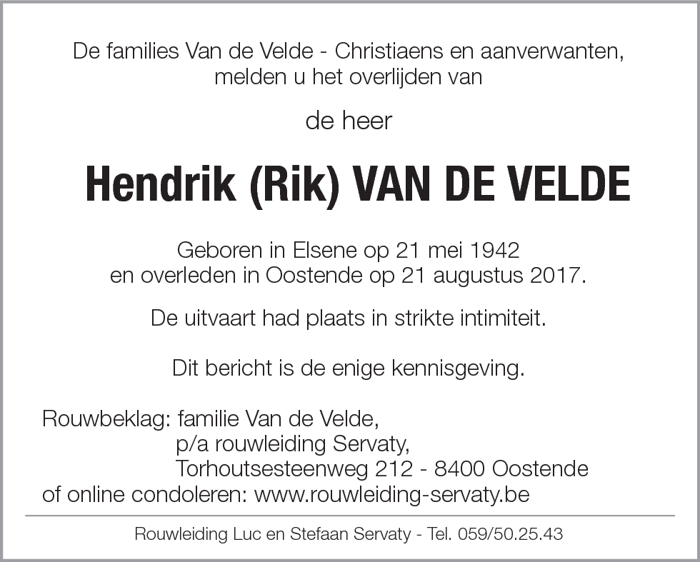 Hendrik Van de Velde