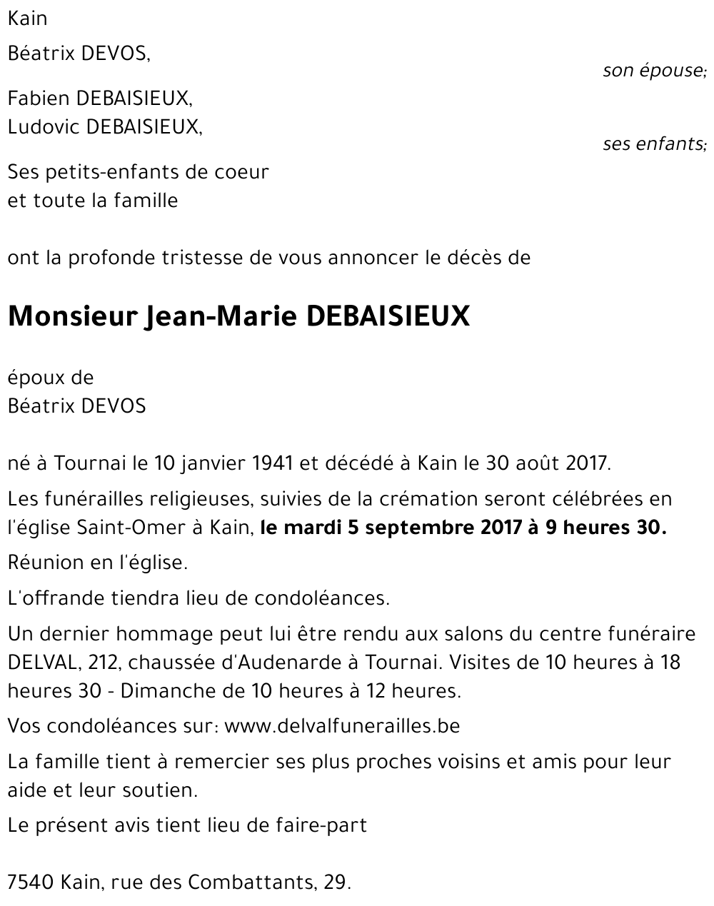 Jean-Marie DEBAISIEUX