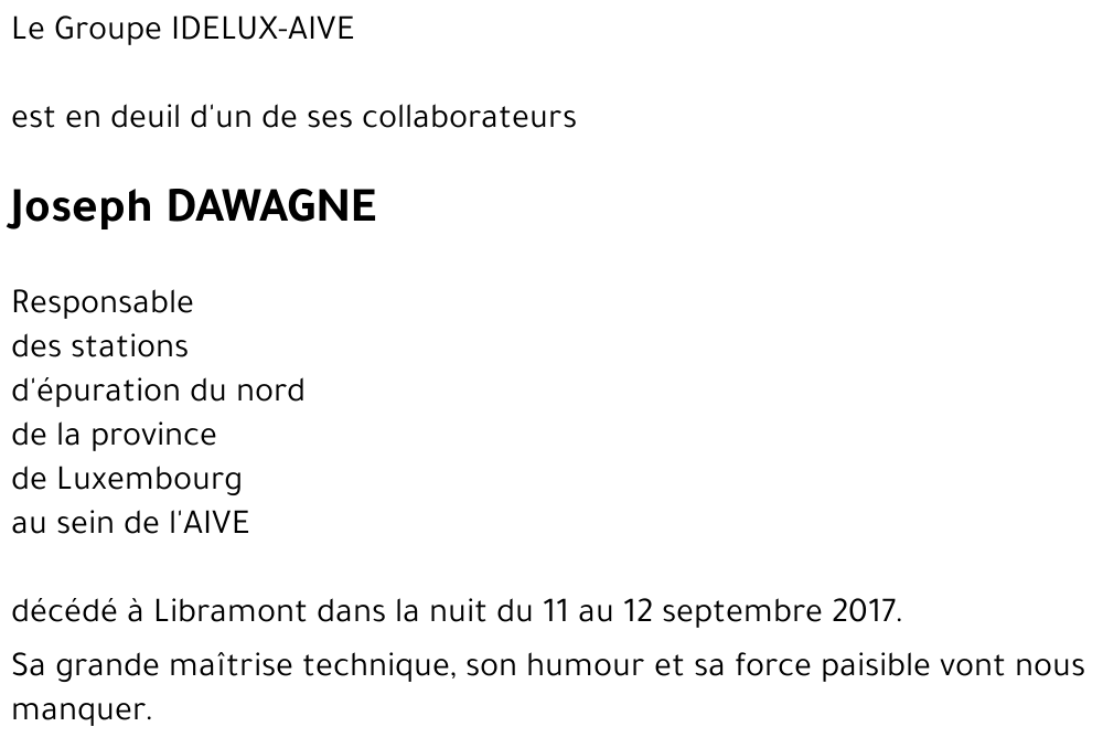 Joseph DAWAGNE