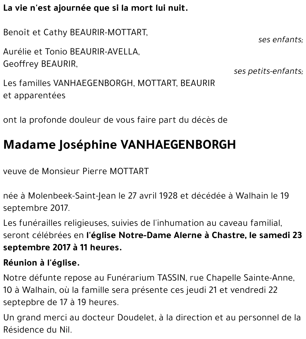 Joséphine VANHAEGENBORGH