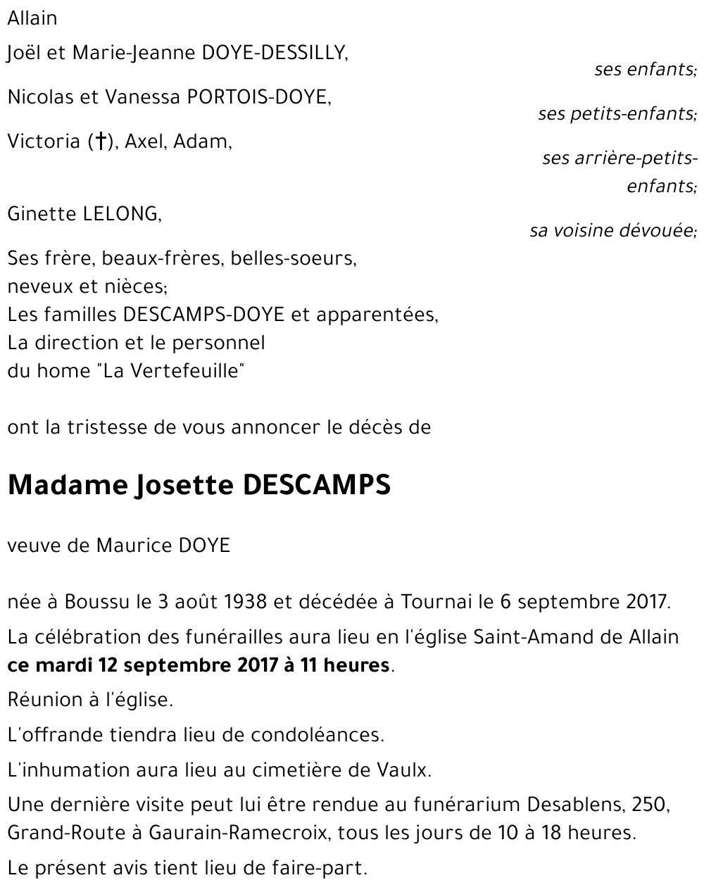 Josette DESCAMPS