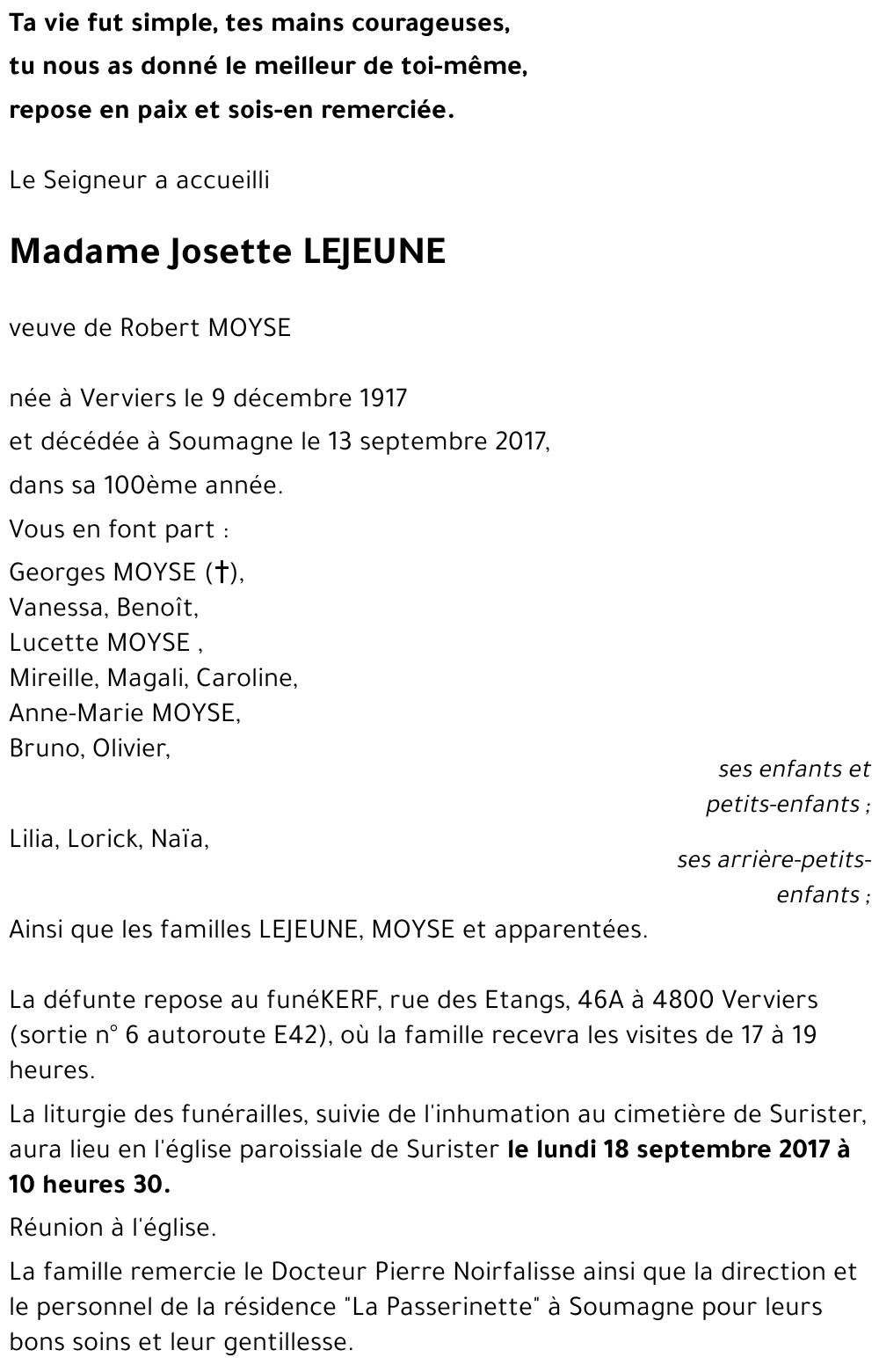 Josette LEJEUNE