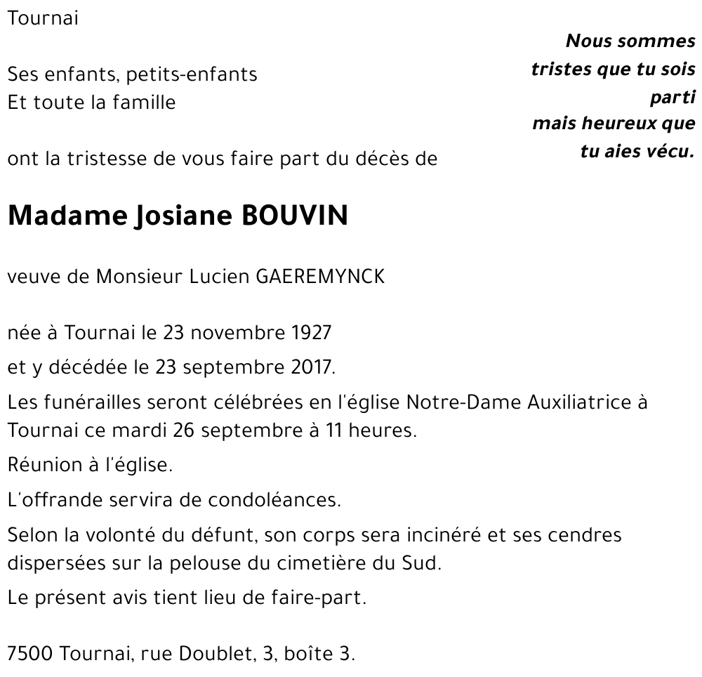 Josiane BOUVIN