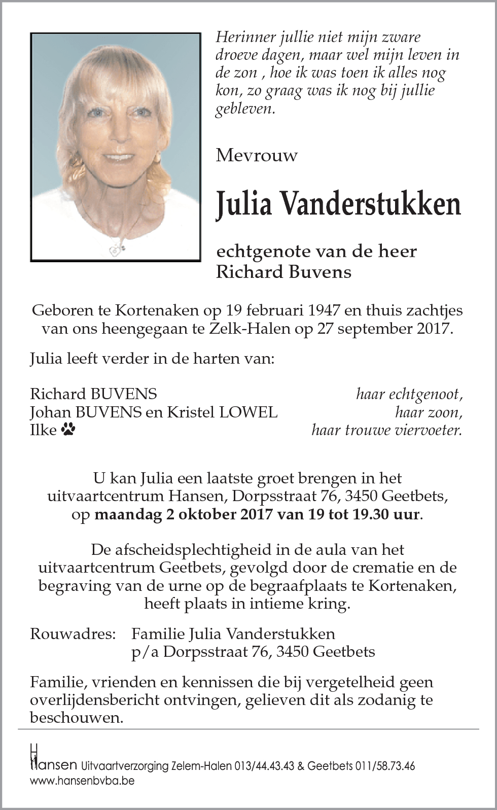 Julia VANDERSTUKKEN
