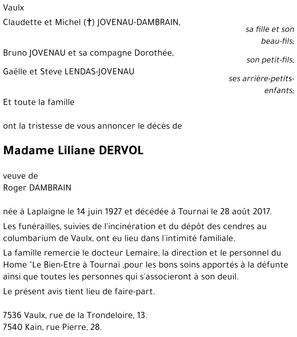 Liliane DERVOL