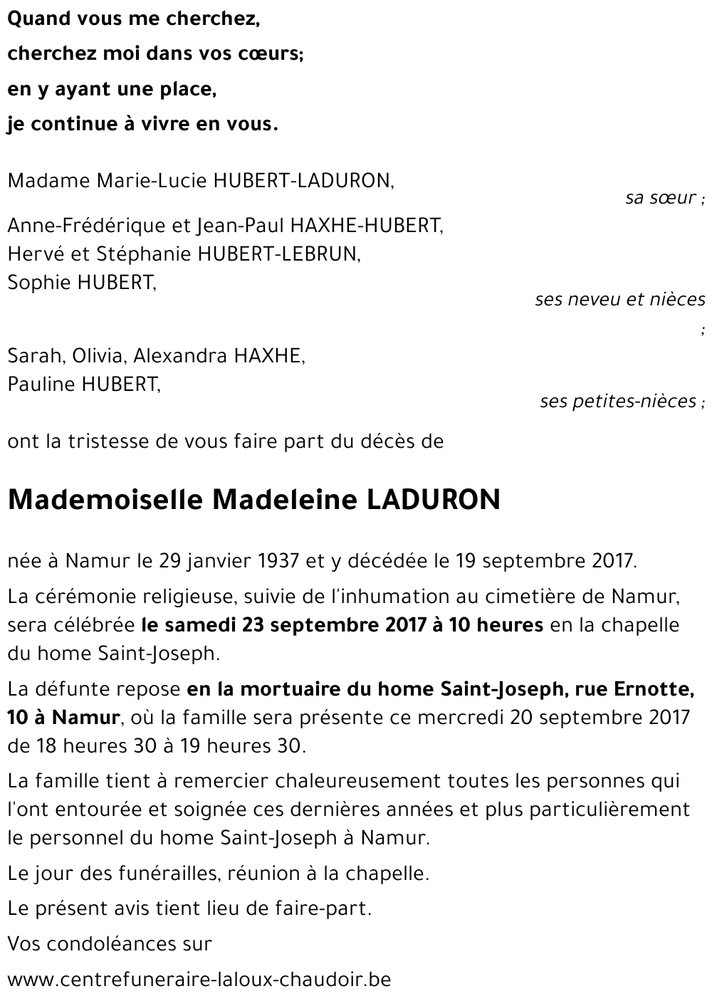 Madeleine LADURON