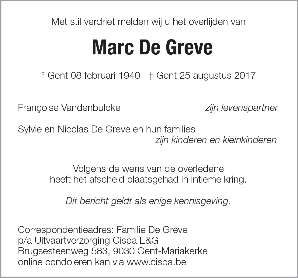 Marc De Greve