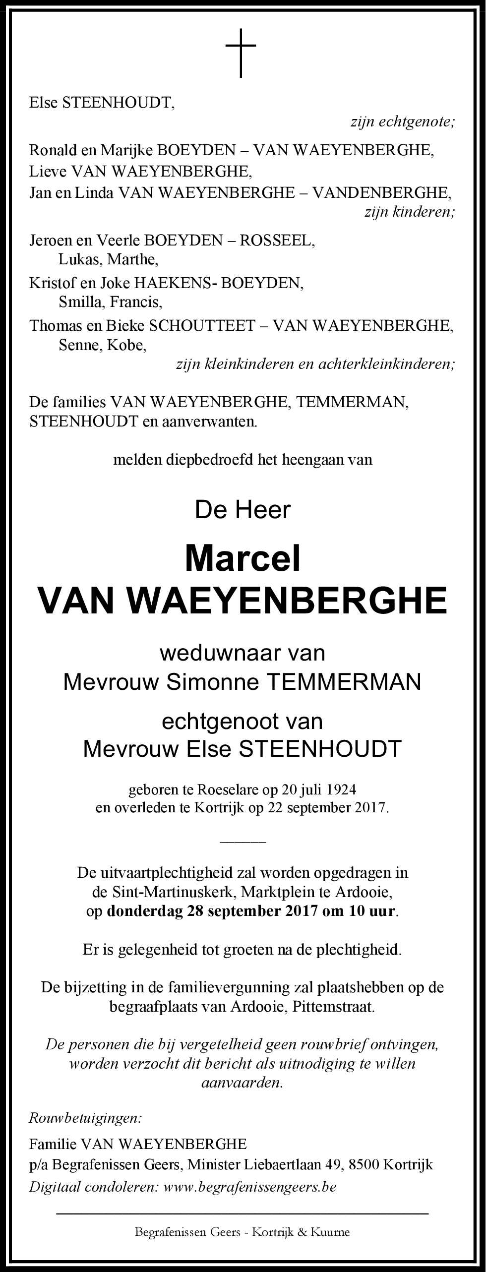 Marcel VAN WAEYENBERGHE