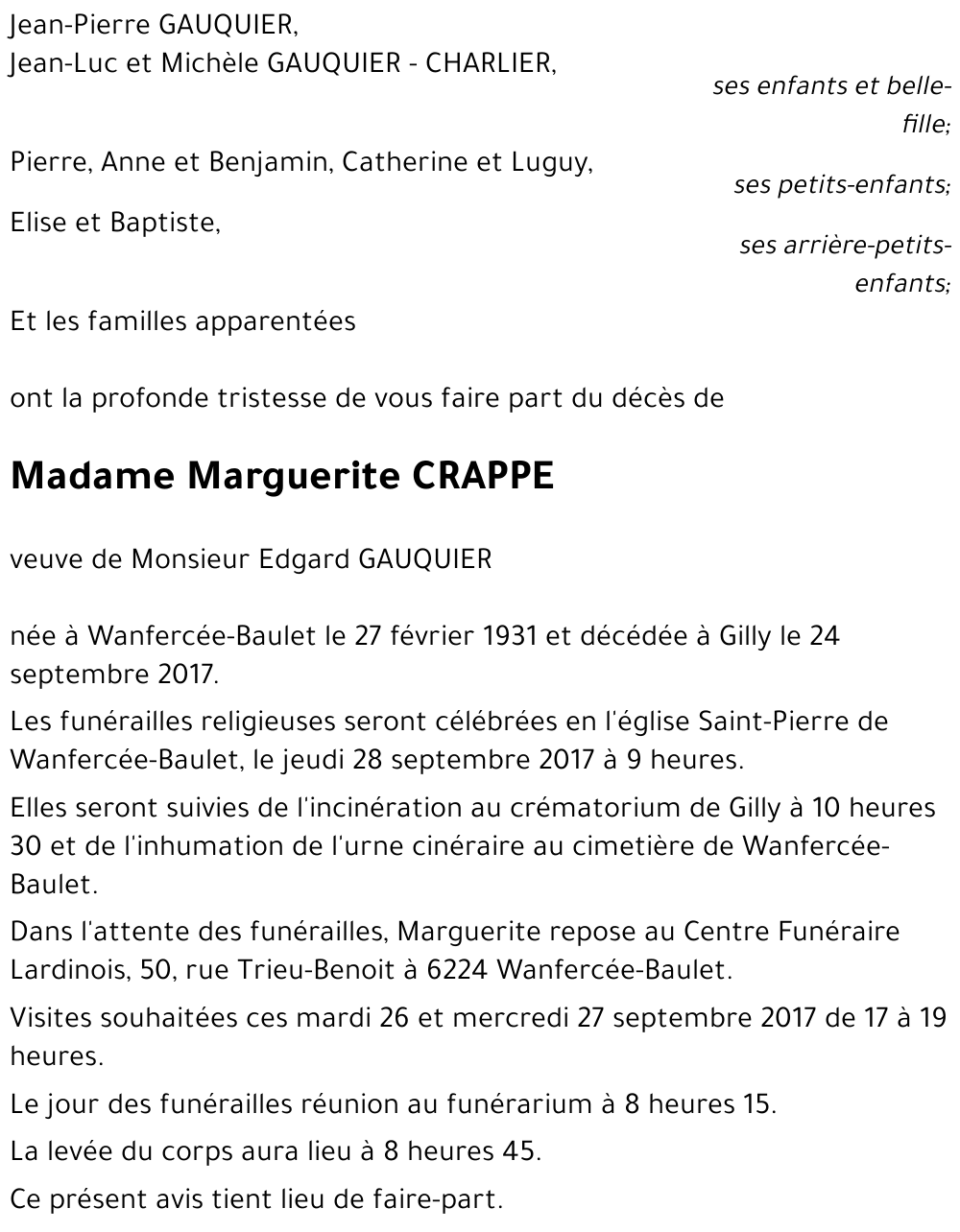 Marguerite CRAPPE