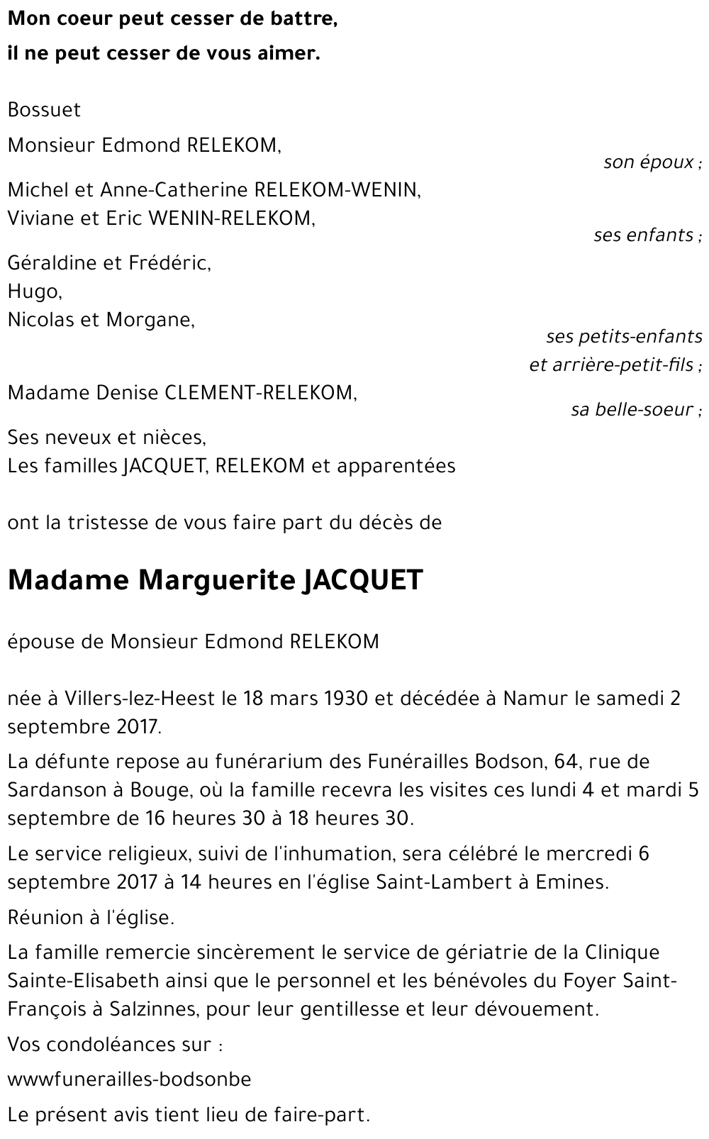 Marguerite JACQUET