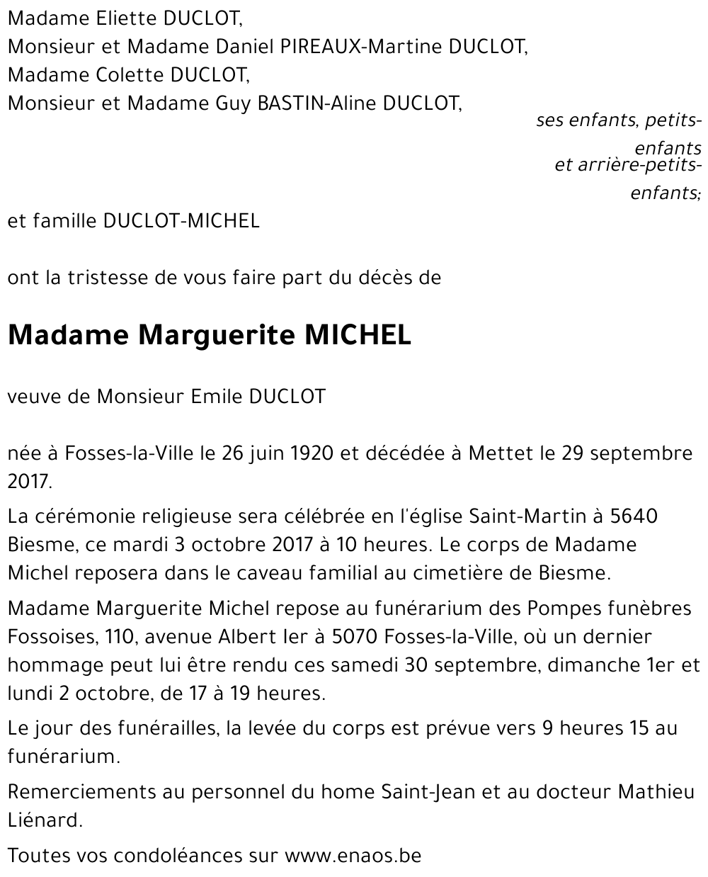 Marguerite MICHEL