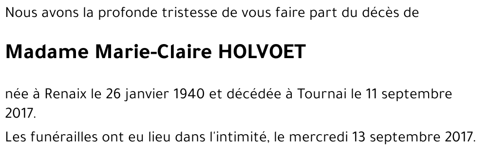Marie-Claire HOLVOET