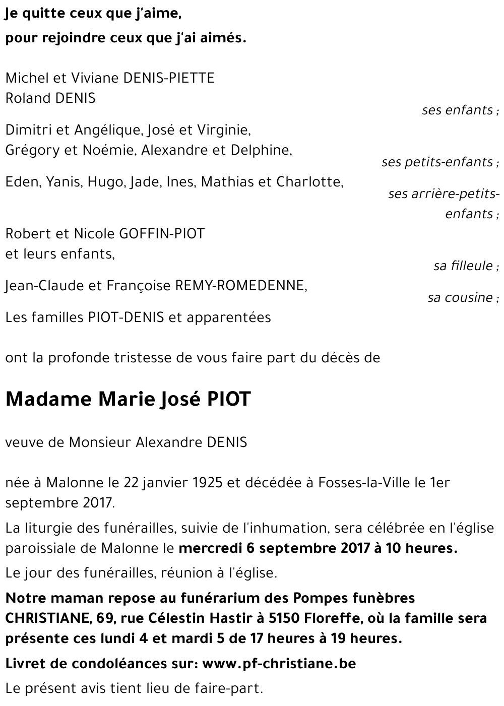 Marie José PIOT