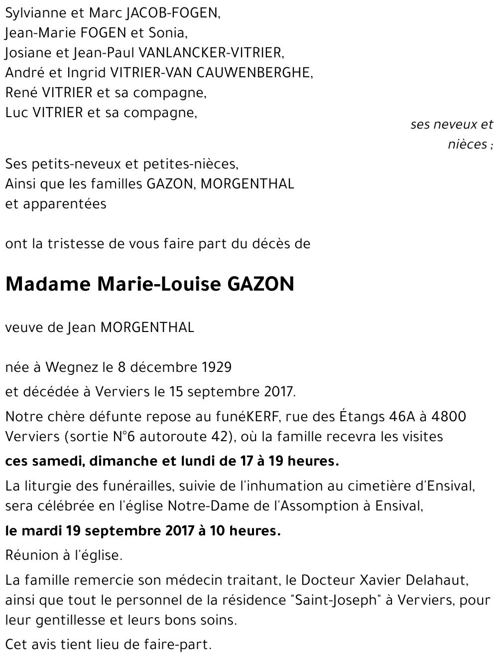 Marie-Louise GAZON