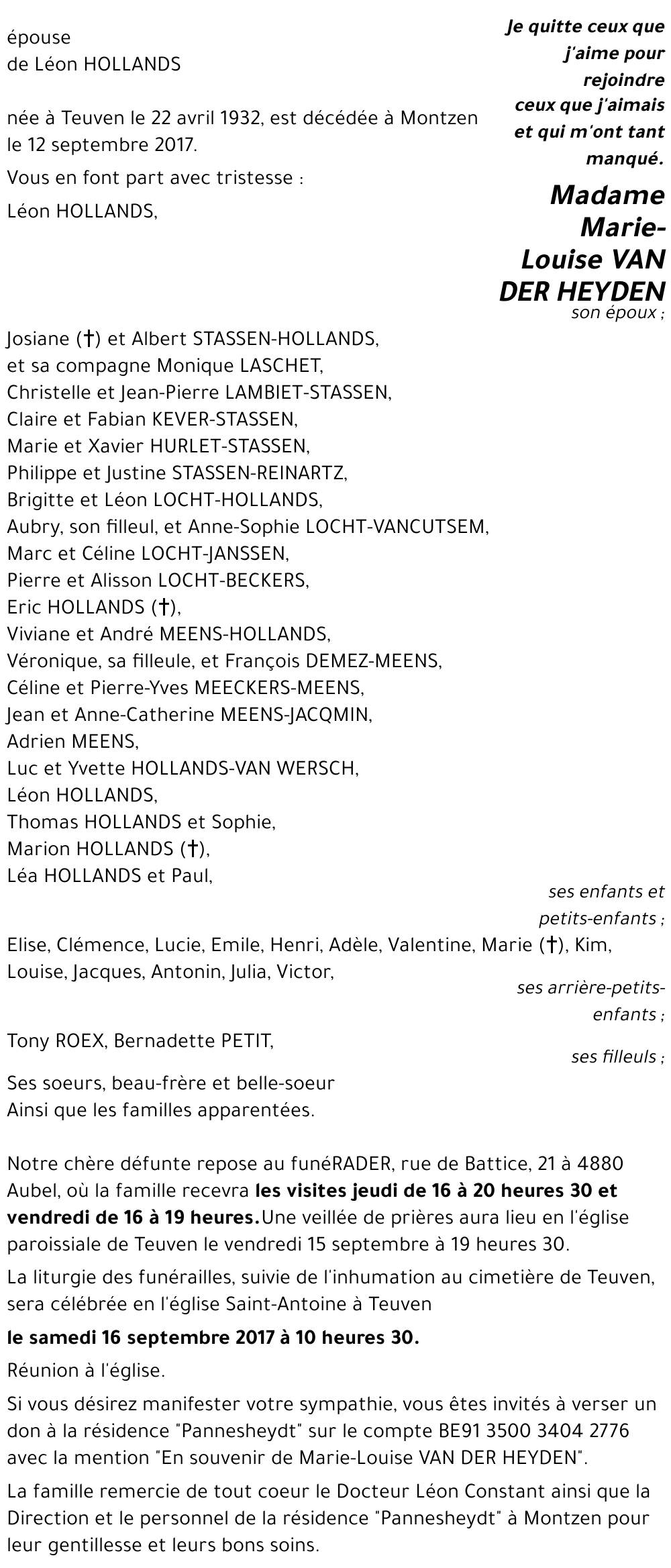 Marie-Louise VAN DER HEYDEN