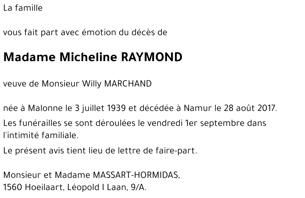 Micheline RAYMOND