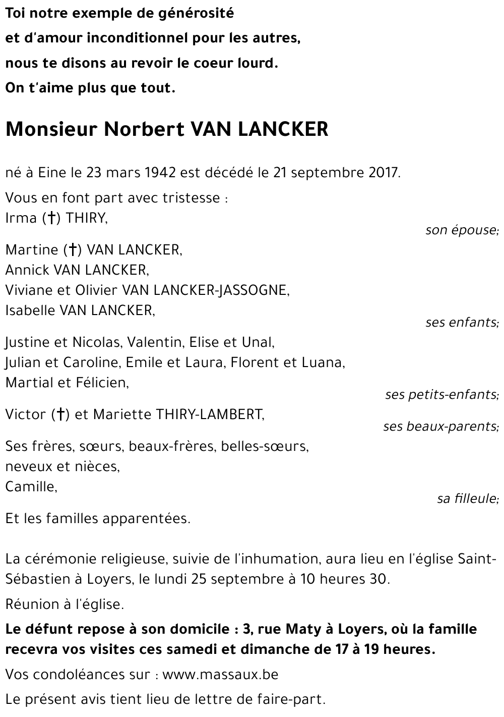 Norbert VAN LANCKER