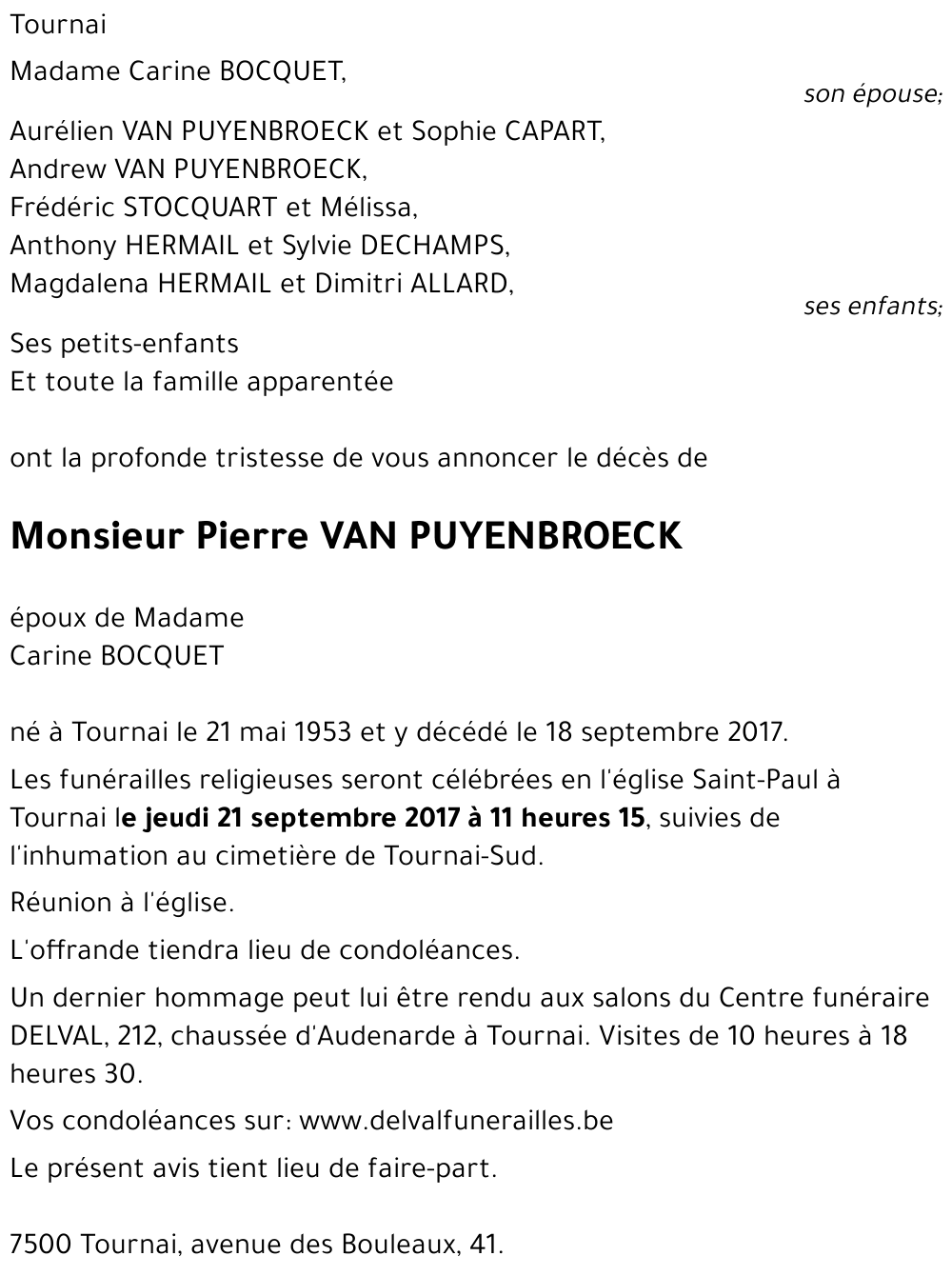Pierre VAN PUYENBROECK