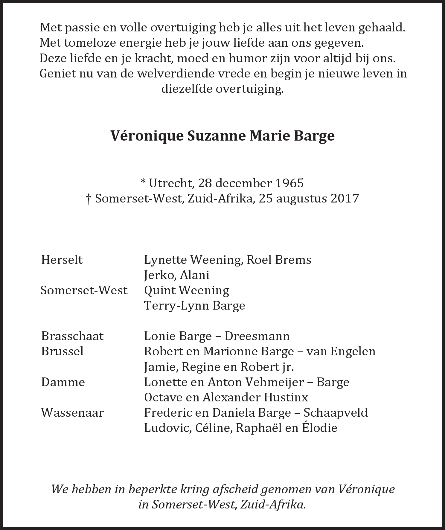 Véronique Suzanne Marie Barge