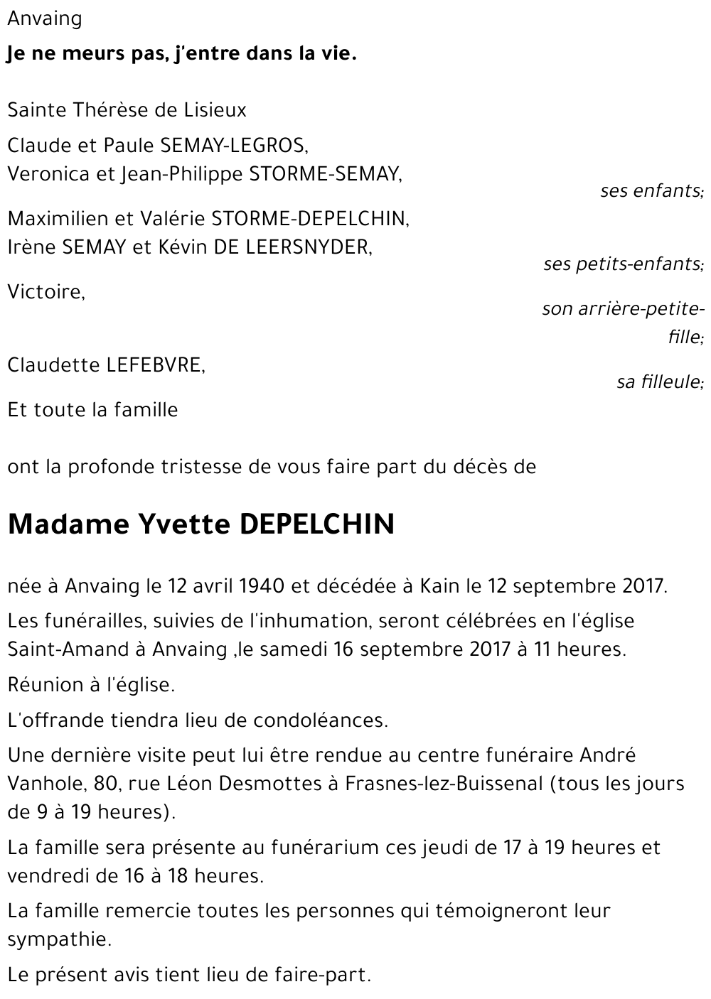 Yvette DEPELCHIN