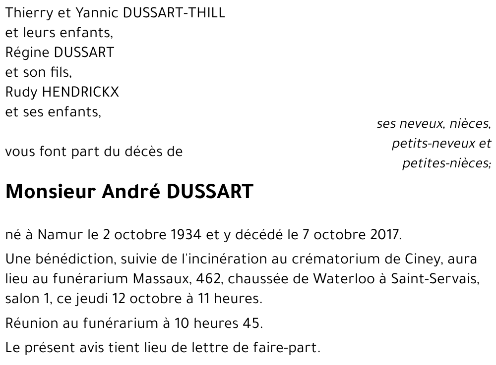 André DUSSART