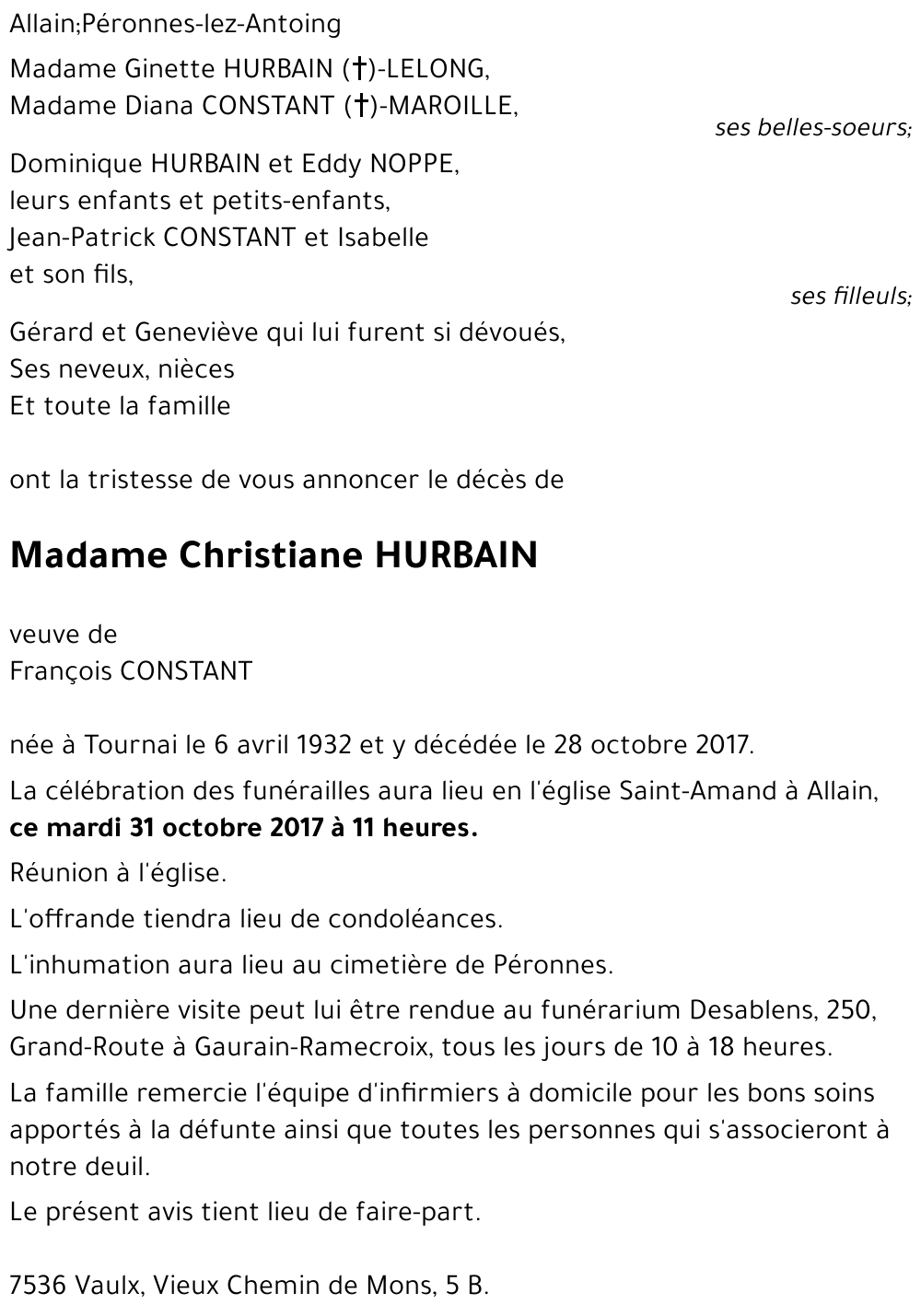 Christiane HURBAIN