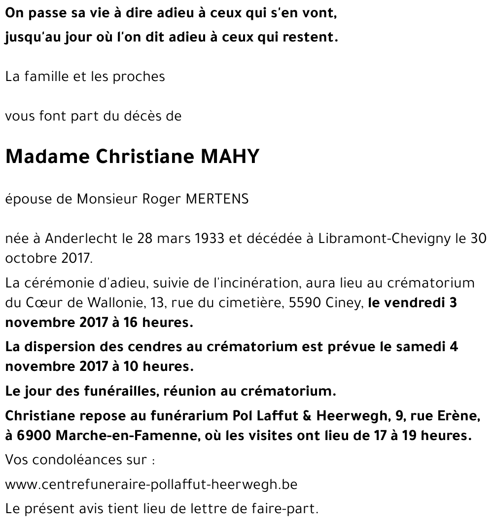Christiane MAHY