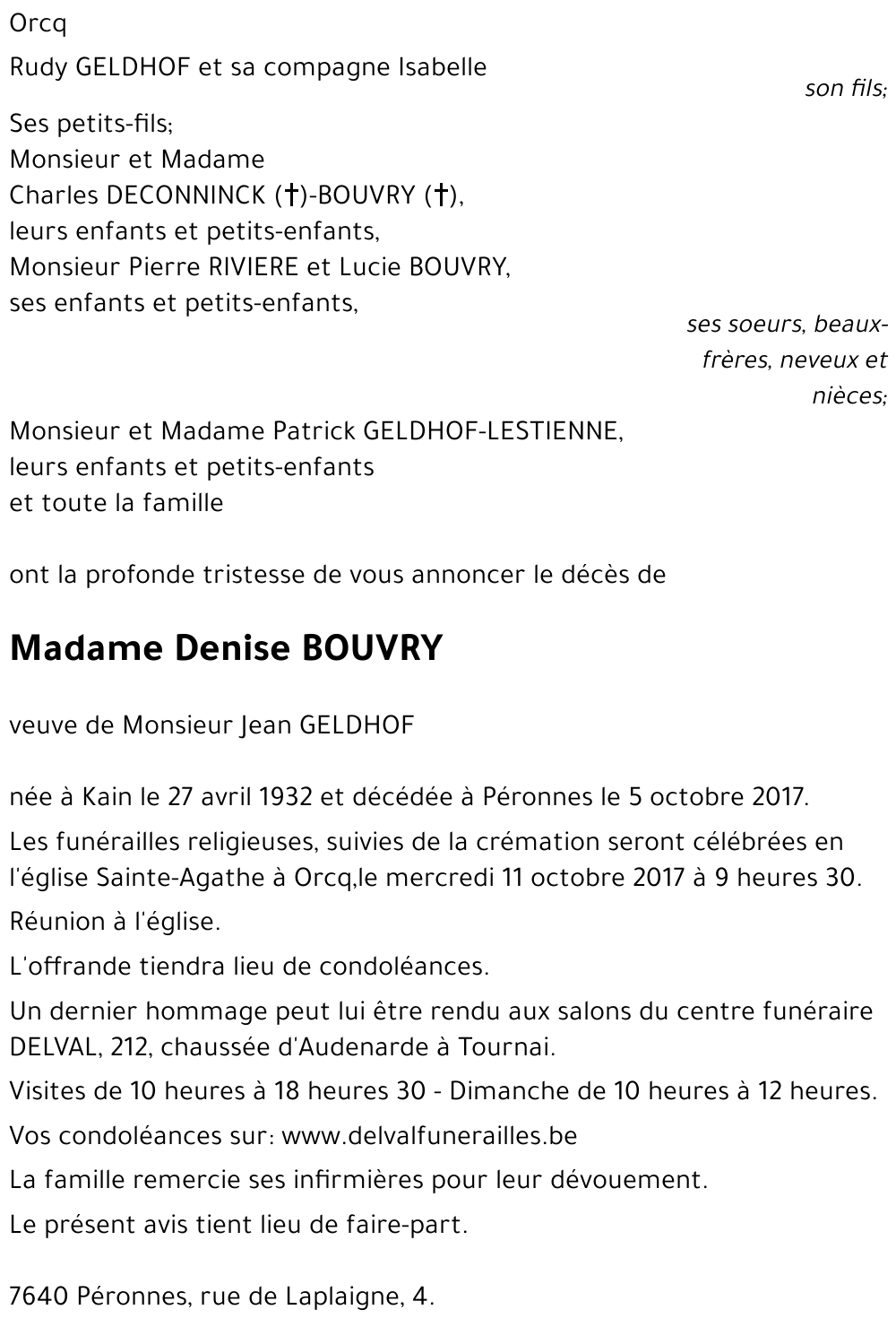 Denise BOUVRY