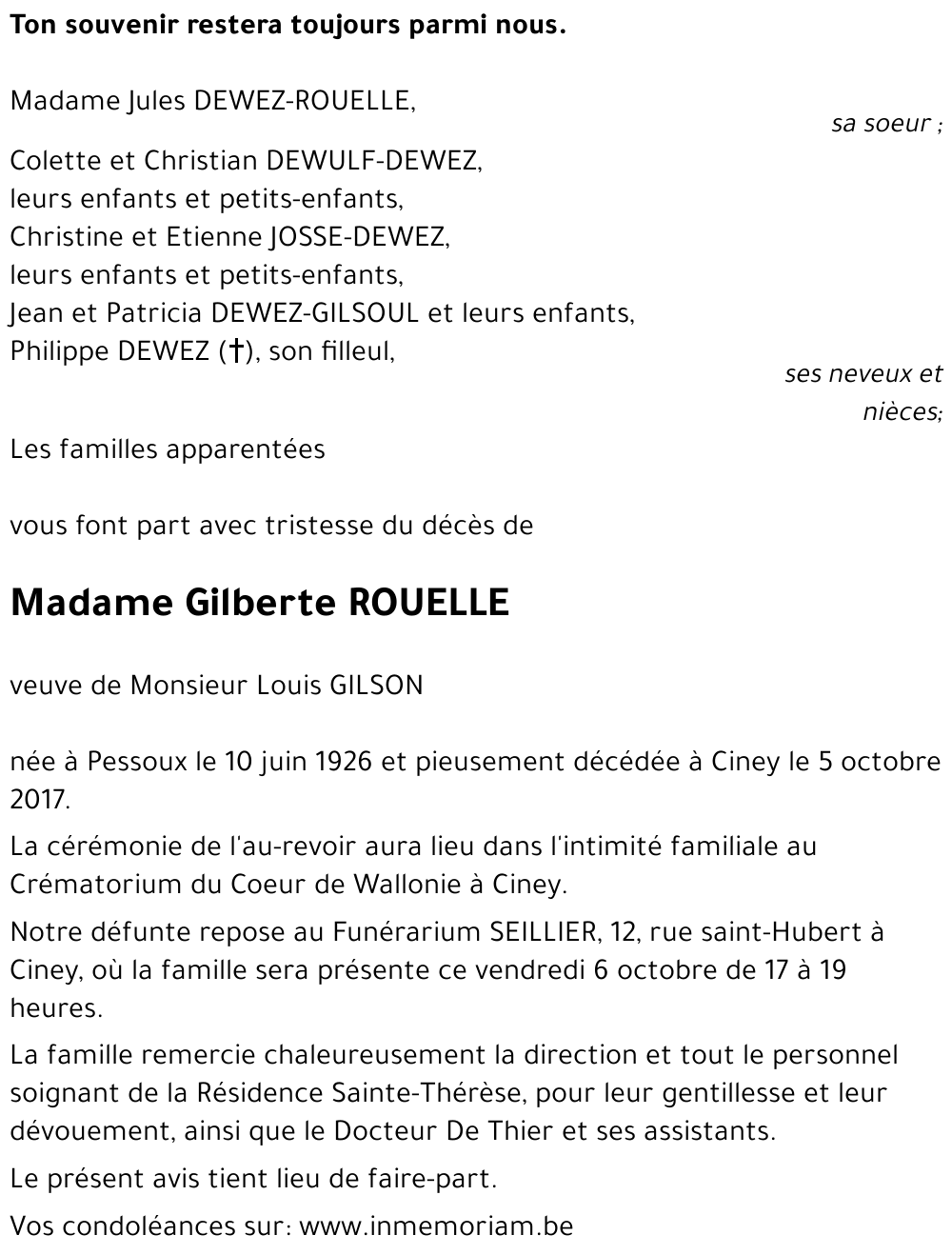 Gilberte ROUELLE