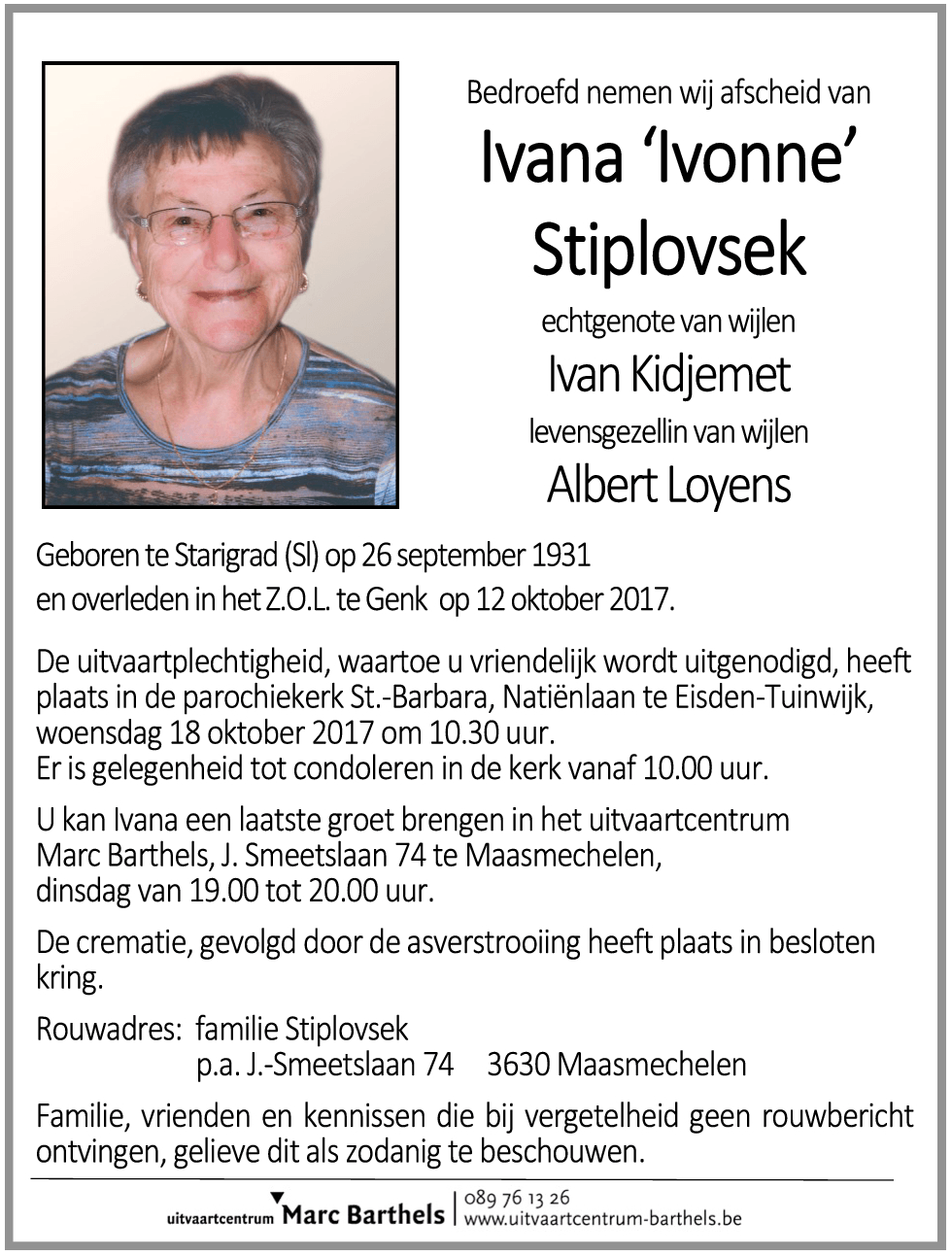 Ivana 'Ivonne' Stiplovsek