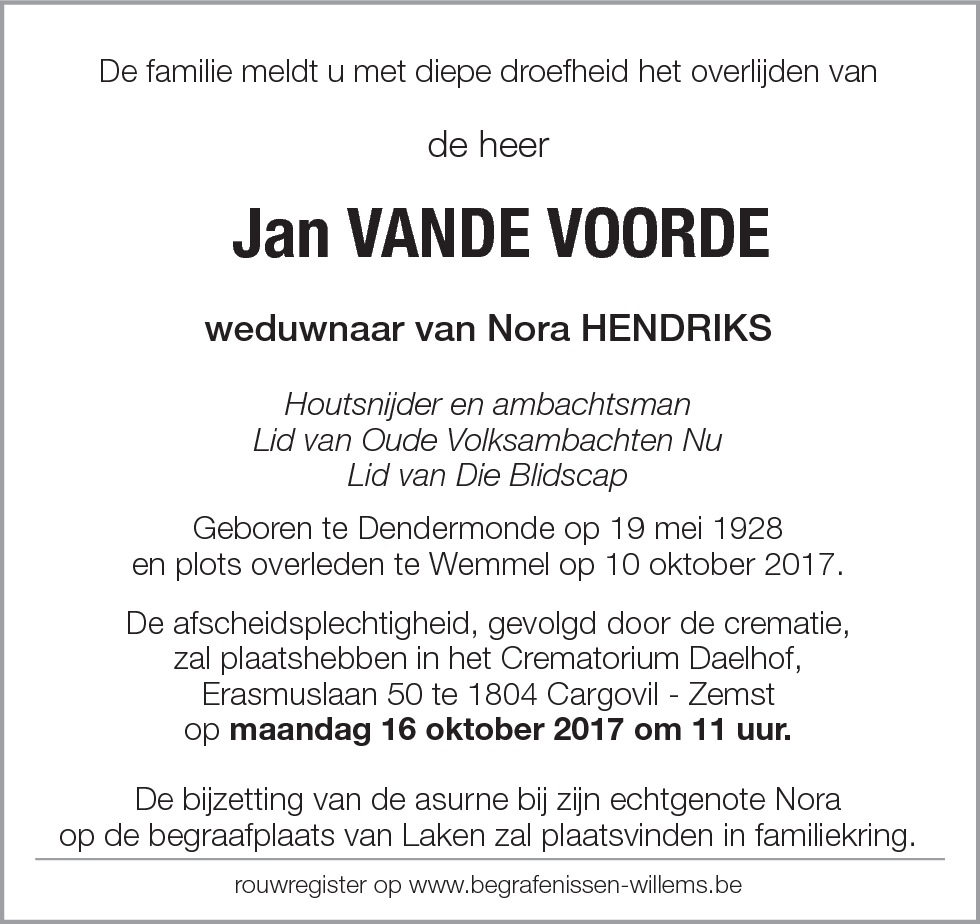 Jan VANDE VOORDE