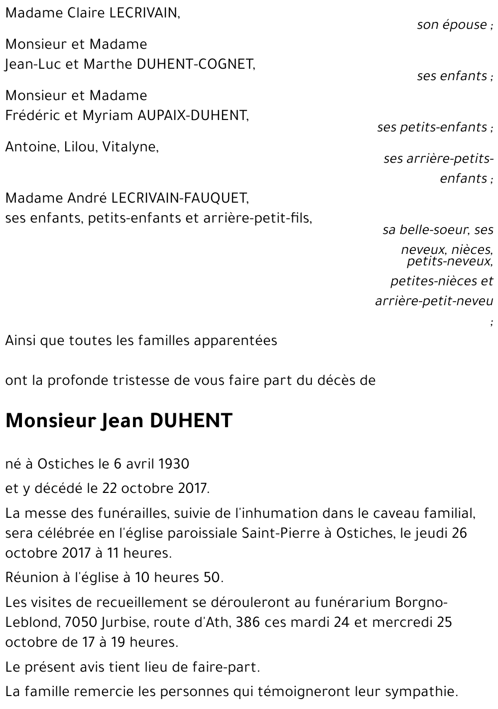 Jean DUHENT