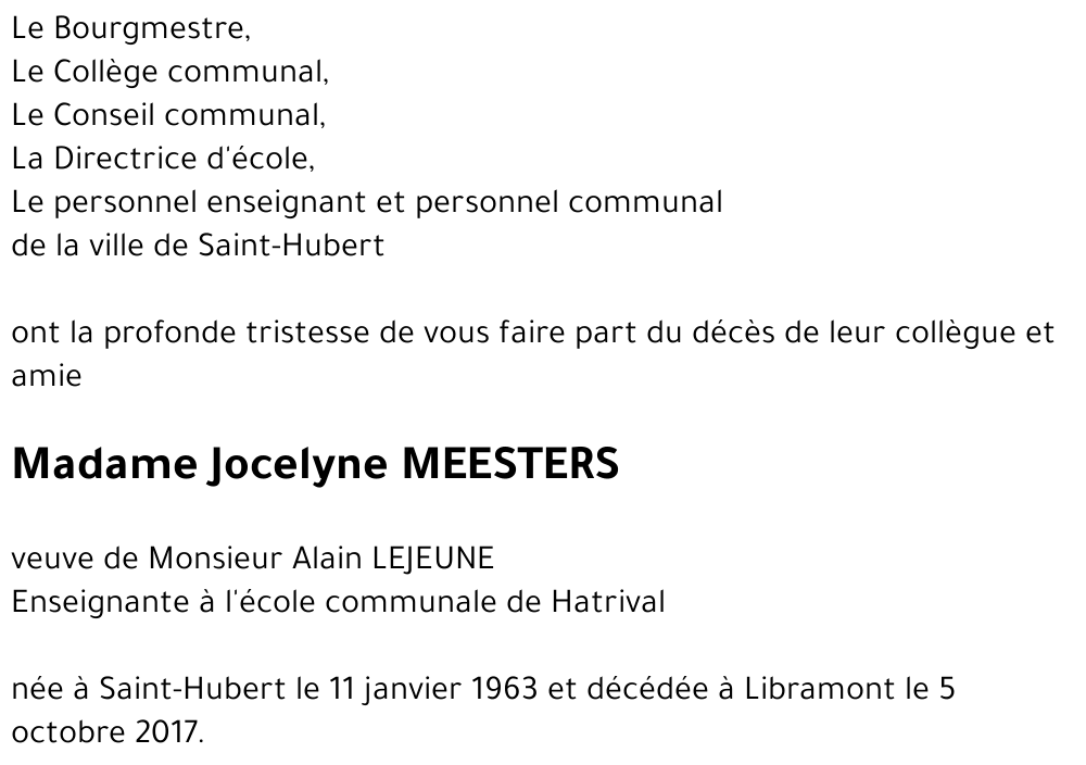 Jocelyne MEESTERS