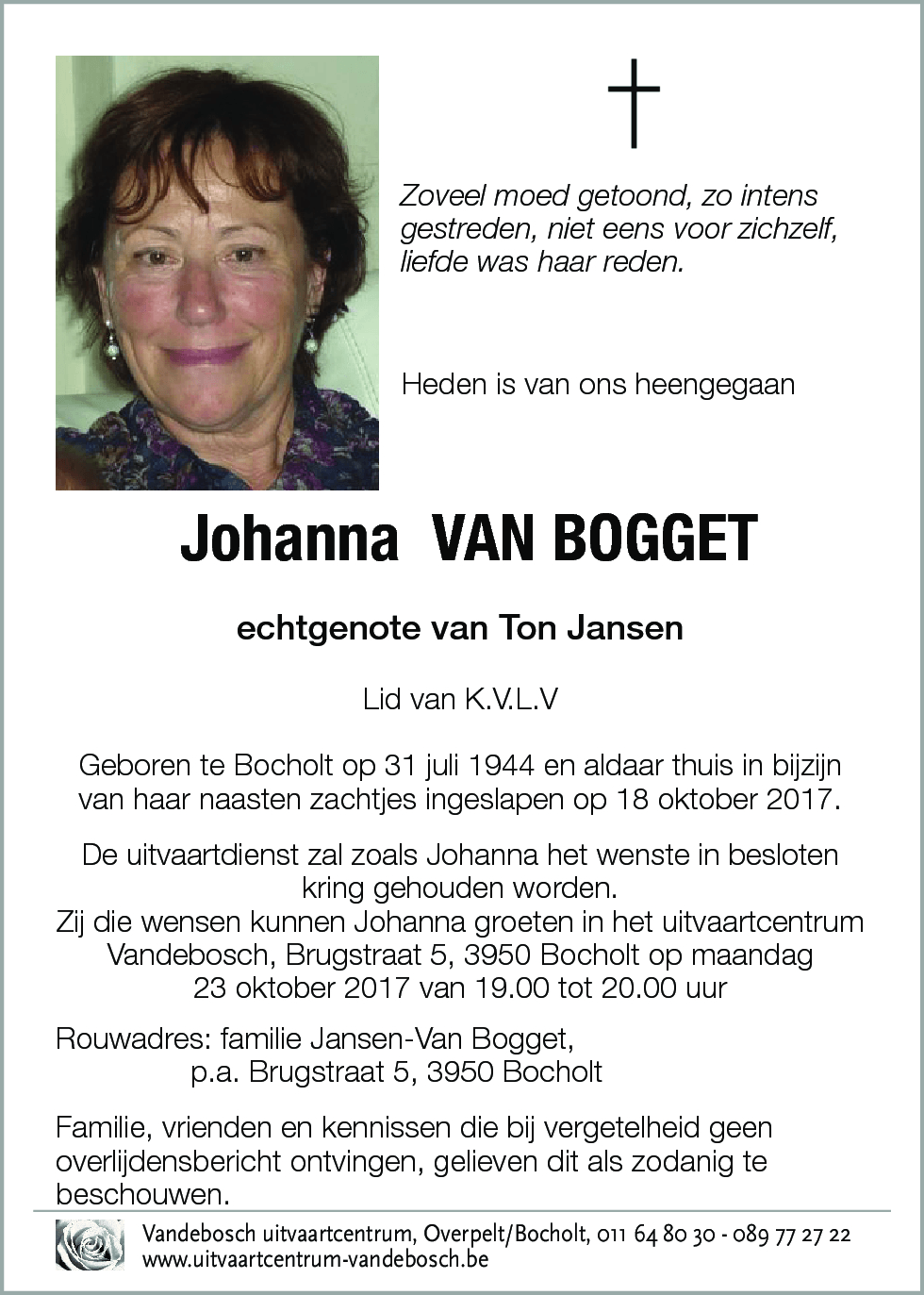 johanna VAN BOGGET