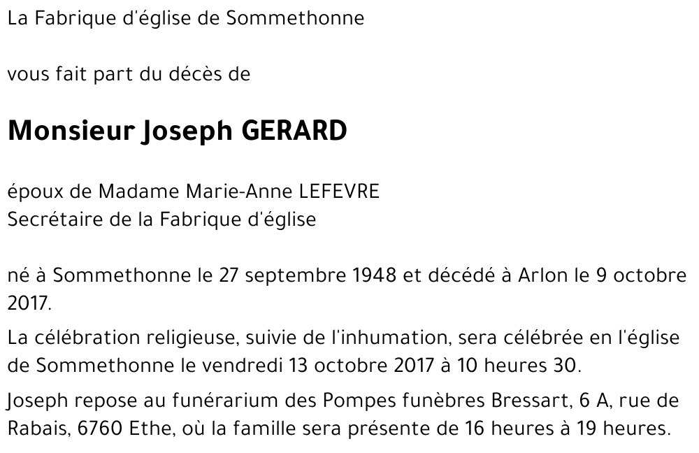 Joseph GERARD 